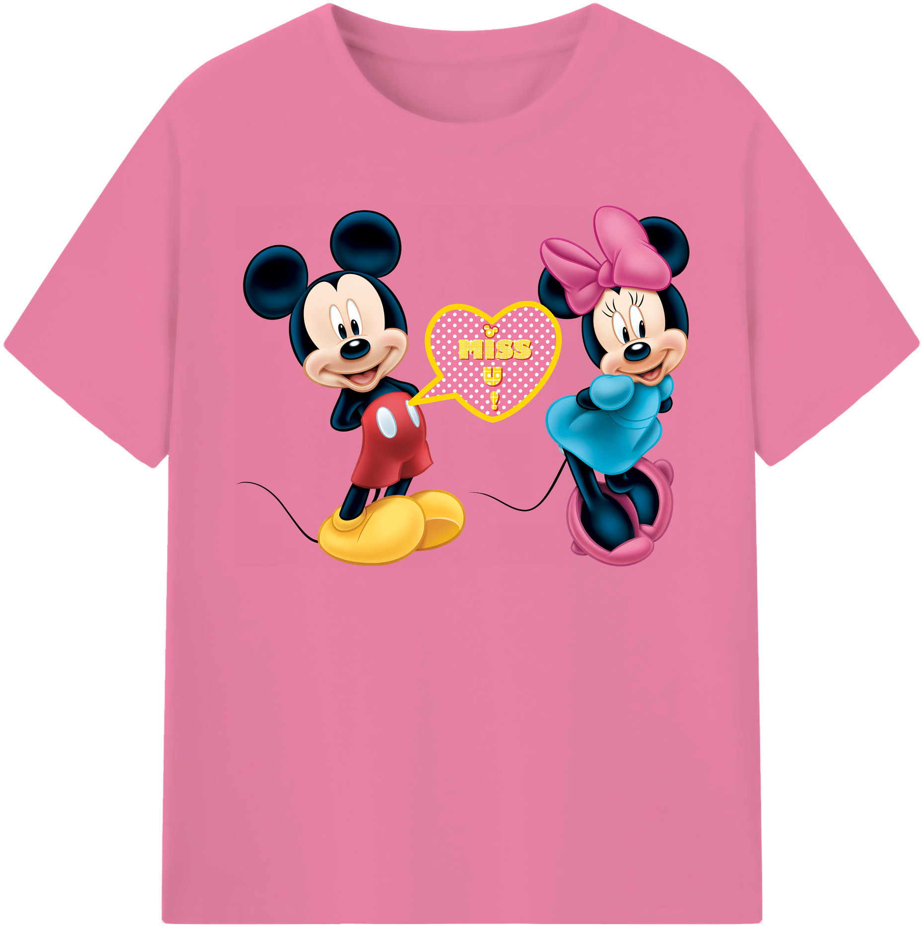 （画像用） ミッキーマウス Mickey Mouse 綿100％半袖Tシャツ（フロントプリント）